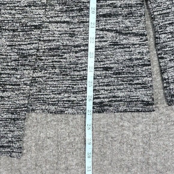 Kenar Sweater Womens Small Black Gray Heather Asymmetrical Hem Faux Wrap Top - Picture 4 of 8